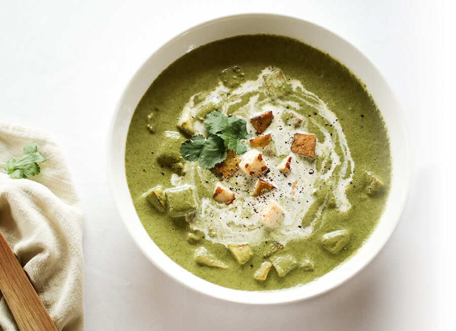 Indian tofu curry and spinach grilled cheese