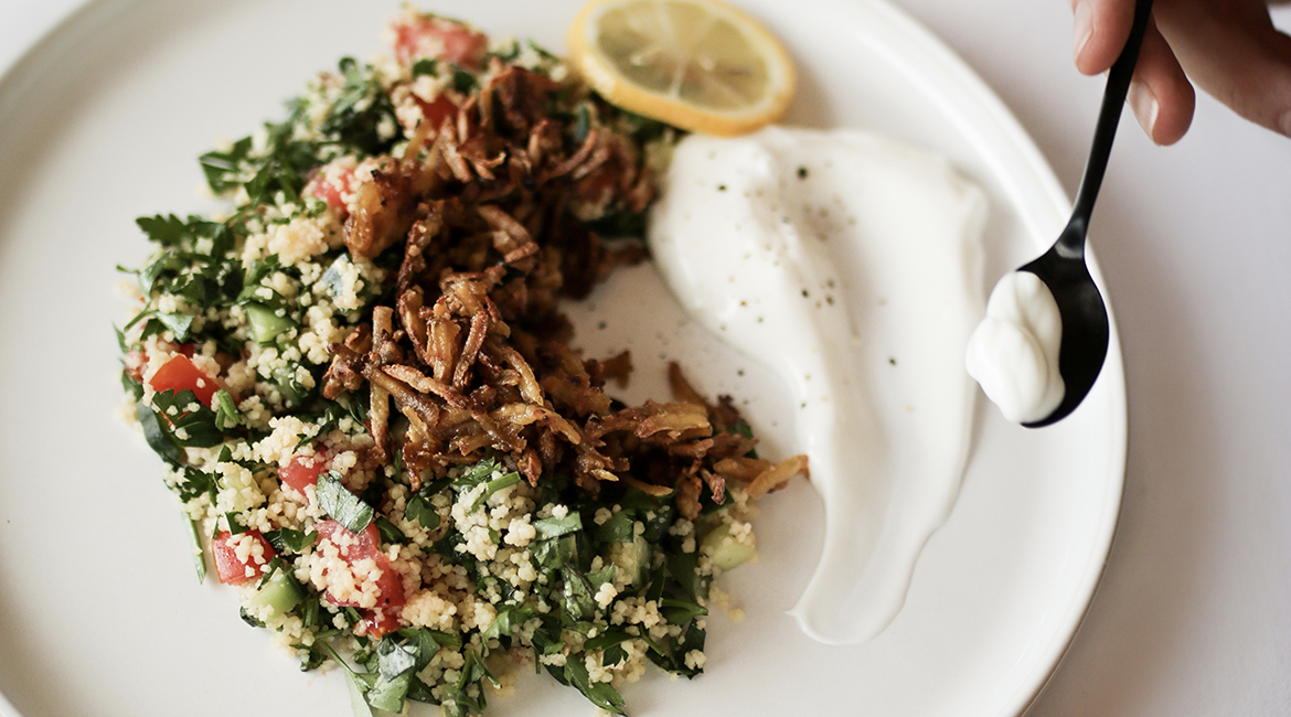 Tofu Shish Taouk or Tabbouleh