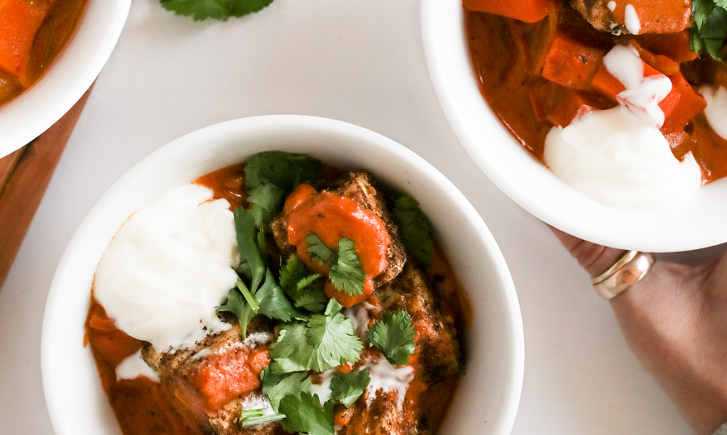 Curry à la patate douce et au tofu