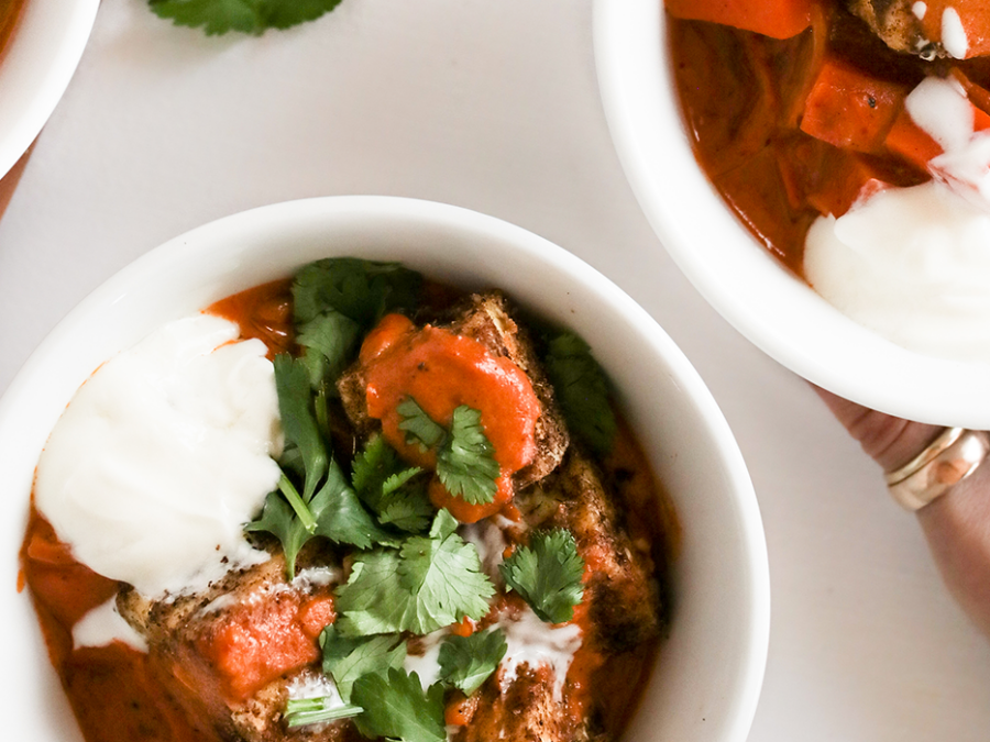 Curry à la patate douce et au tofu