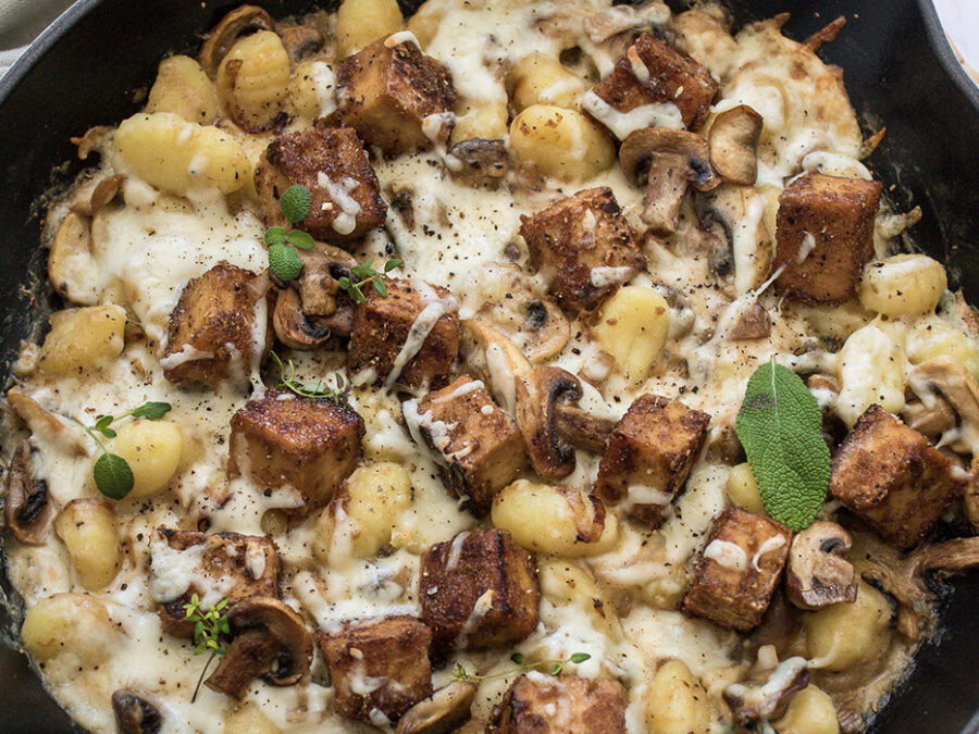 Gnocchi Gratin with Mushrooms and Tofu
