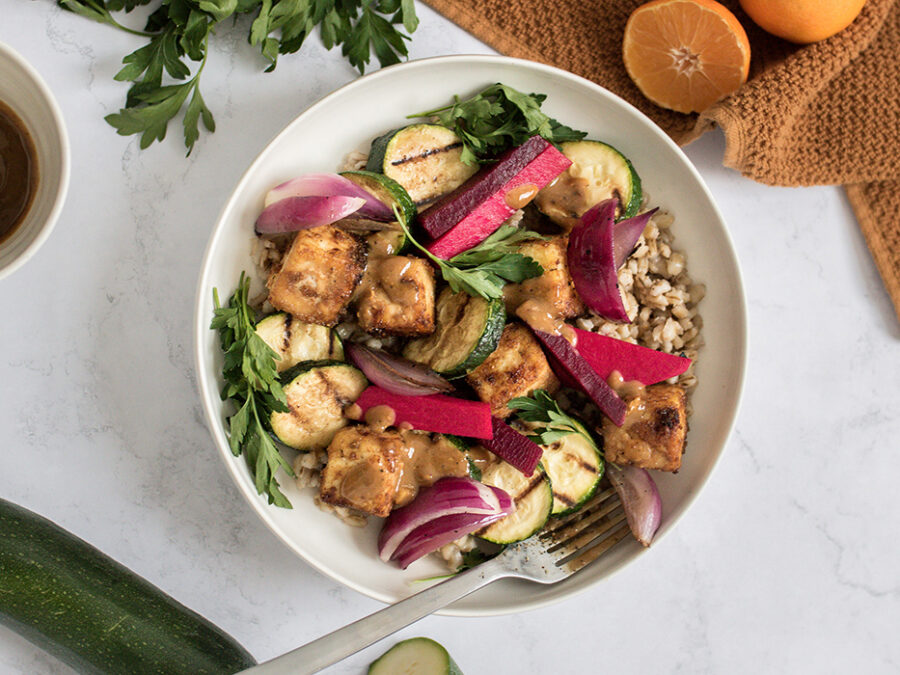 Salade d’hiver, vinaigrette clémentine et gingembre