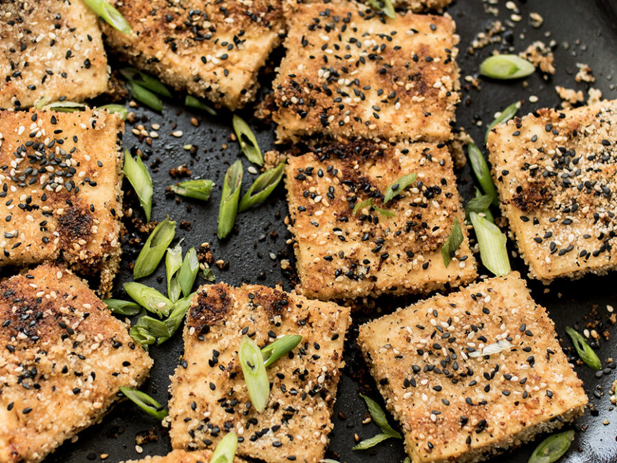 Tofu en croûte de sésame