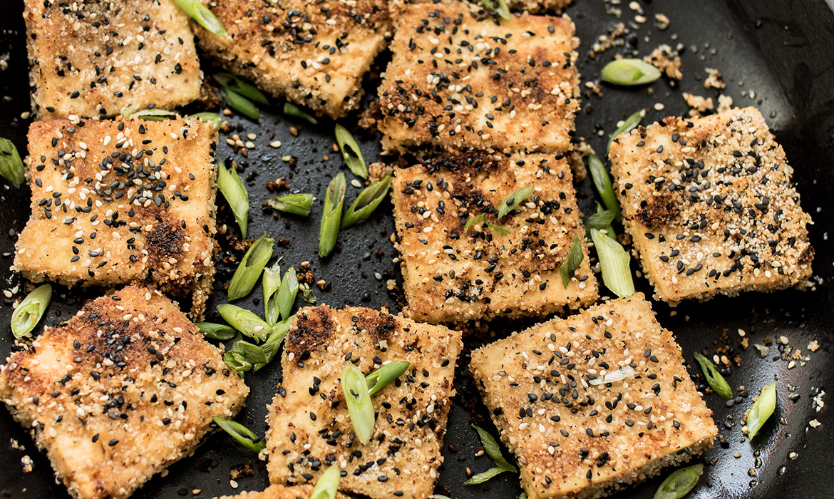 Tofu en croûte de sésame