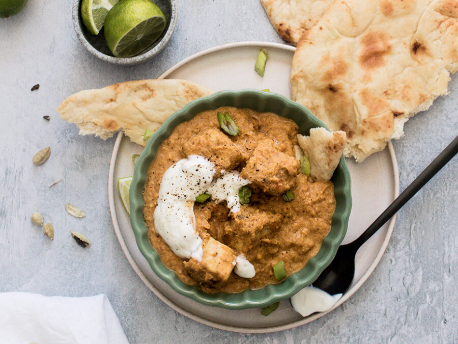 Tofu au beurre & pain naan