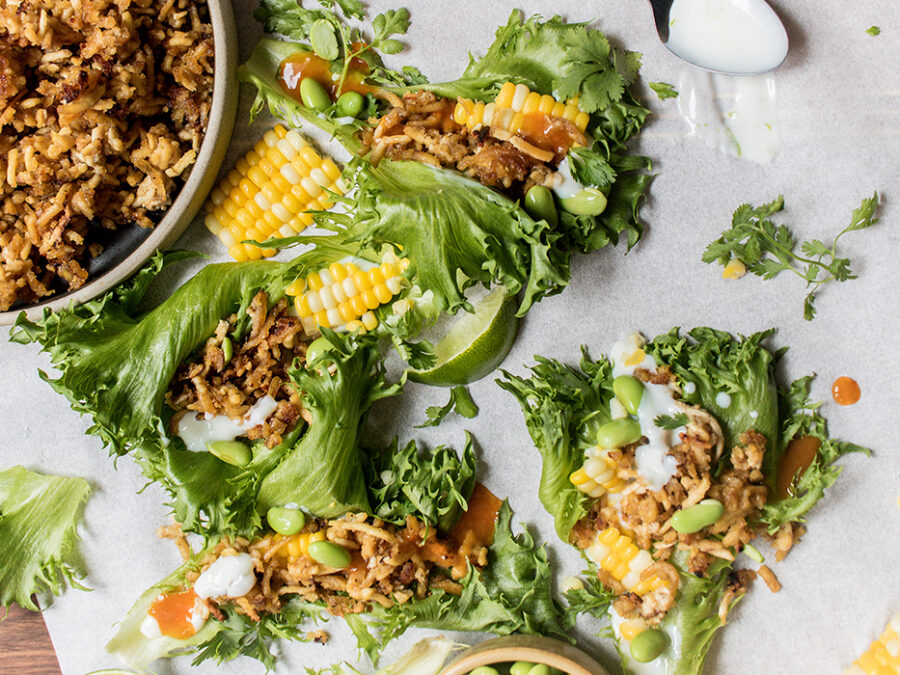 Laitue garnie au tofu à la mexicaine