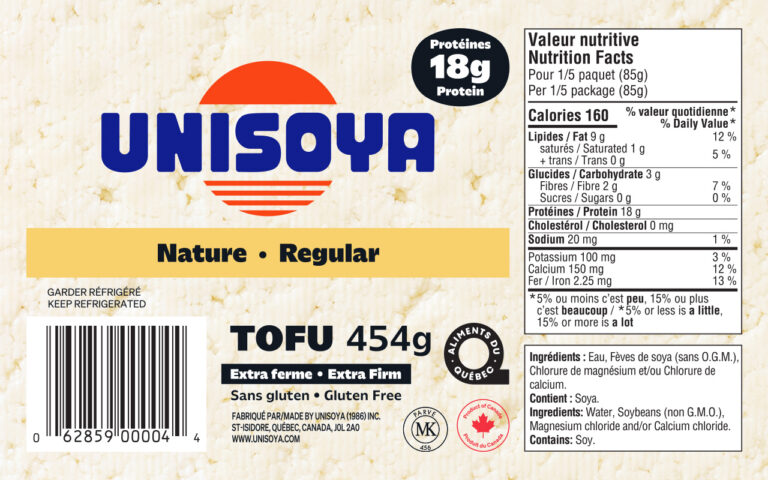 Emballage du tofu Unisoya, 2026
