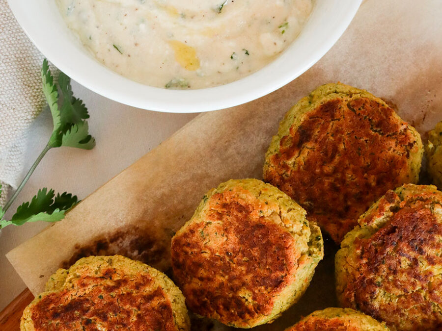 Tofu Falafel Balls with Lemon Sauce