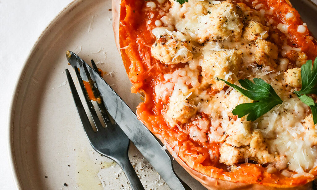 Butternut farcie sauce tomate